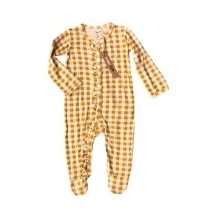 🆕 SpearmintLOVE Bamboo Gingham Ruffle Footie